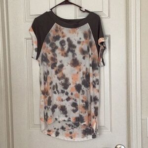 Orange and Gray Raglan Graphic Tee